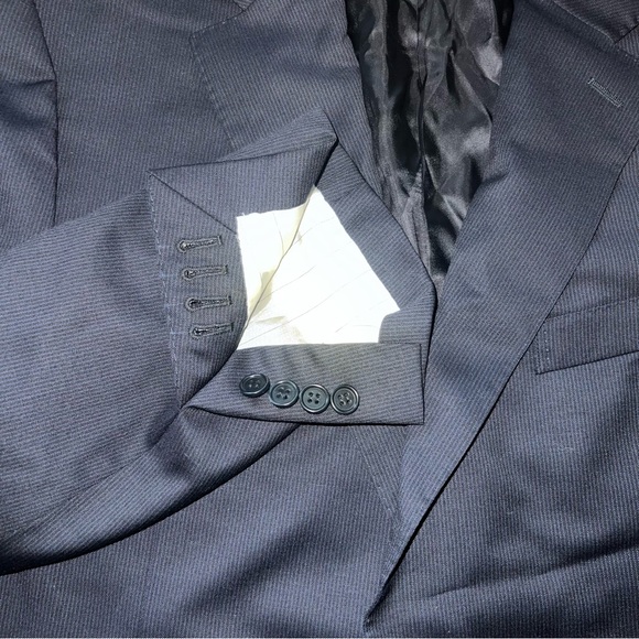 Canali Holt Renfrew Blazer Sports Coat Jacket Men 40L Blue Stripes Wool 13280/31 - Picture 11 of 11